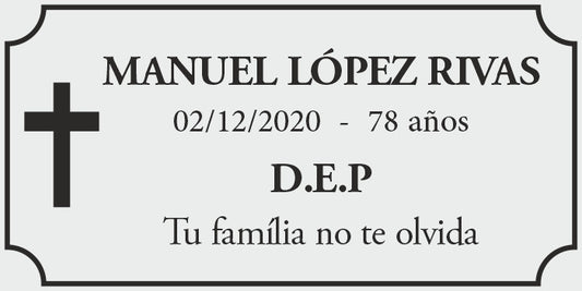 Placa Buzon plata/negra 8*4cm