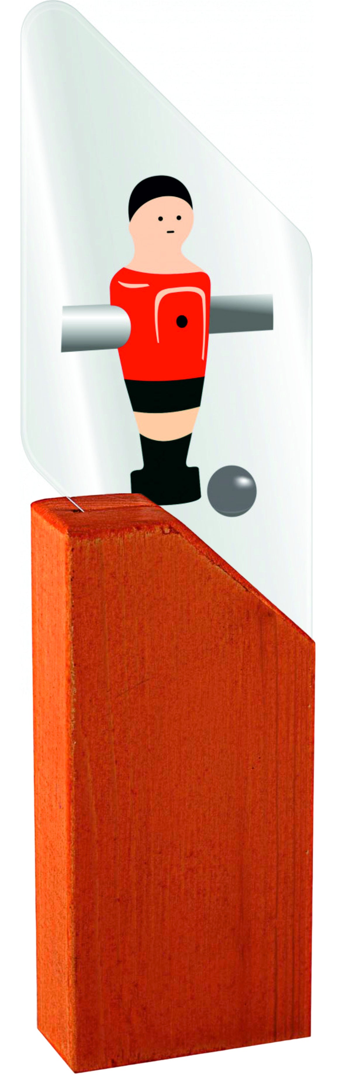 TROFEO FUTBOLÍN DE METACRILATO Y MADERA