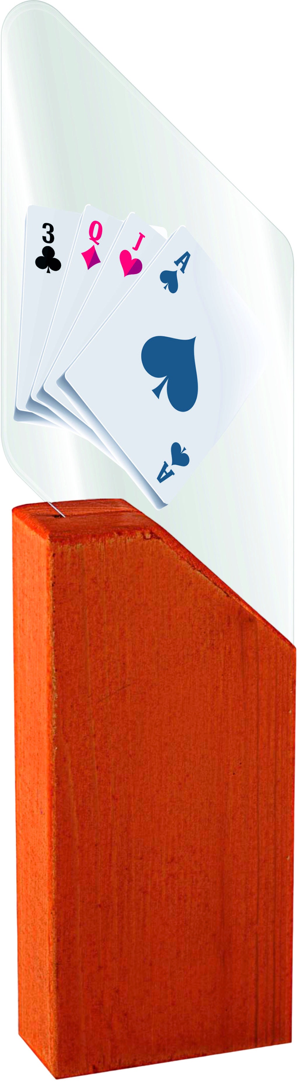 TROFEO POKER DE METACRILATO Y MADERA