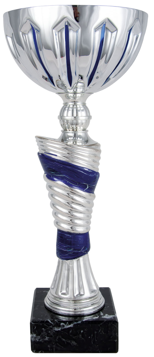 COPA PLATEADA Y DETALLES AZUL