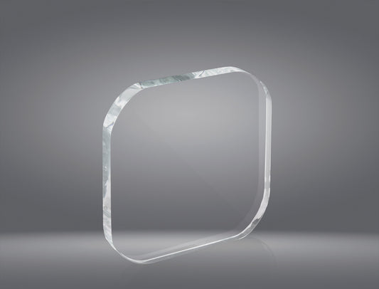 TROFEO CRISTAL CUADRADO CON BORDES REDONDOS