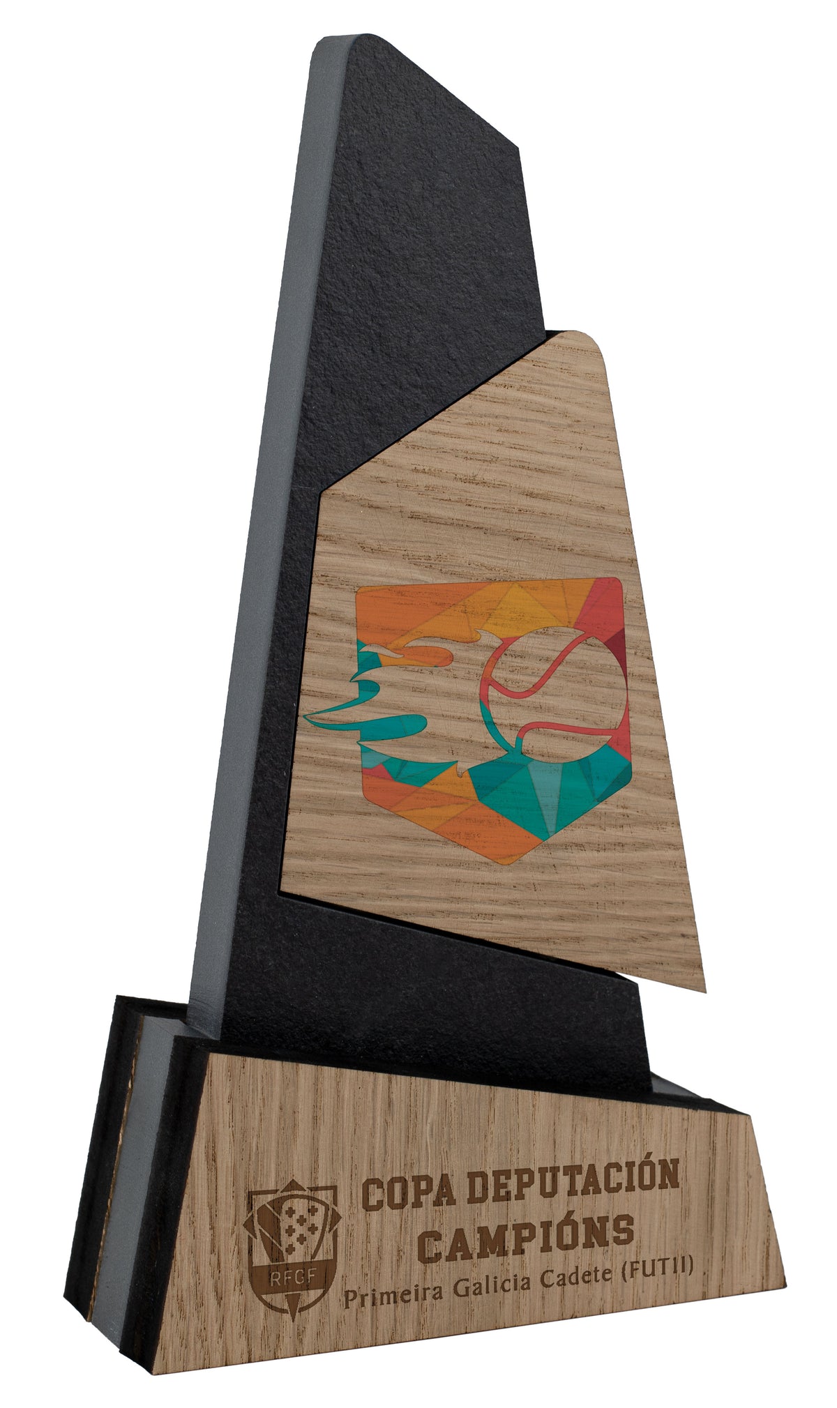 TROFEO MADERA Y PIZARRA DISEÑO