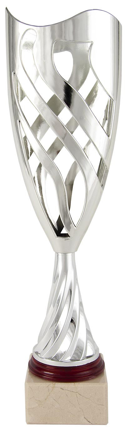 COPA PLATEADA ADORNOS VERDES