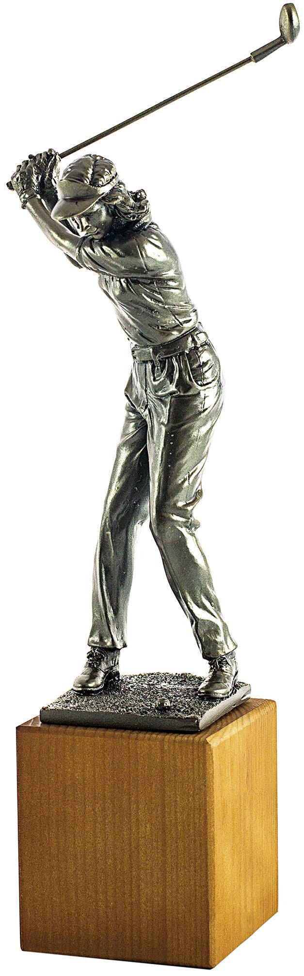 ST1519 TROFEO FIGURA GOLF CON PEANA MADERA FEMENINO