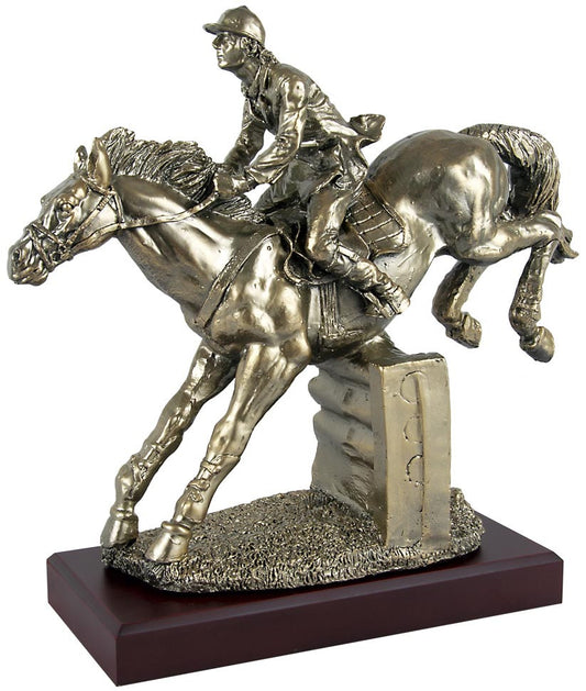 TROFEO JINETE Y CABALLO DE METAL
