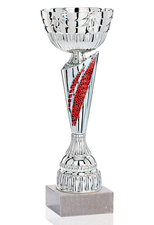 COPA PLATEADA DETALLE ROJO