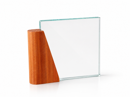 TROFEO CRISTAL HORIZONTAL CON MADERA