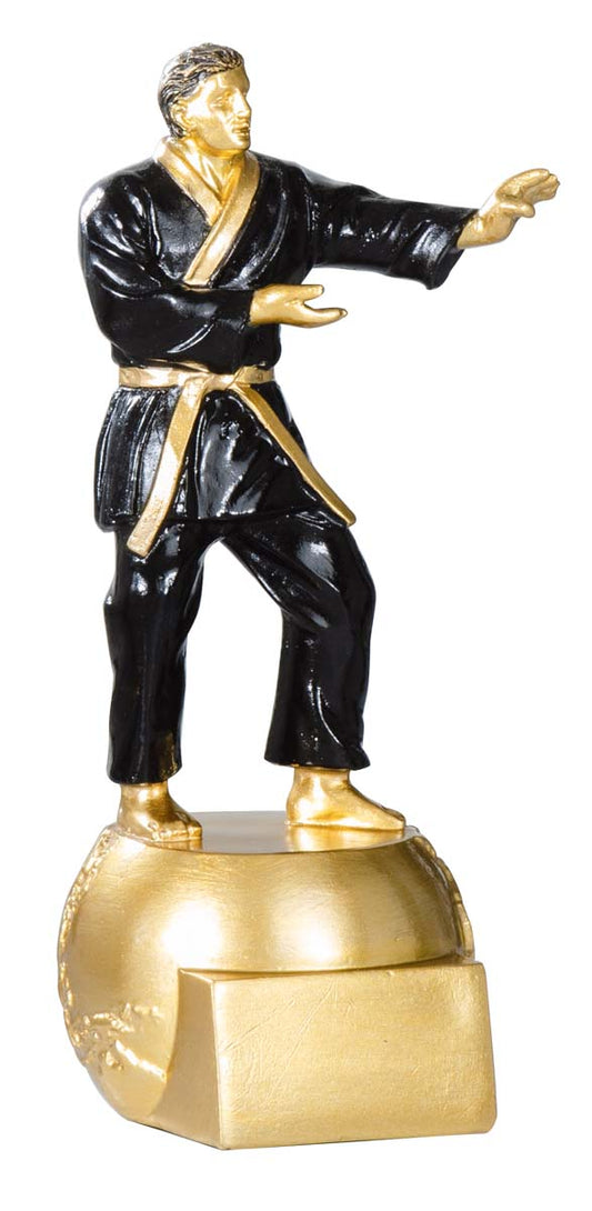 TROFEO JUDO DE RESINA DORADO Y NEGRO