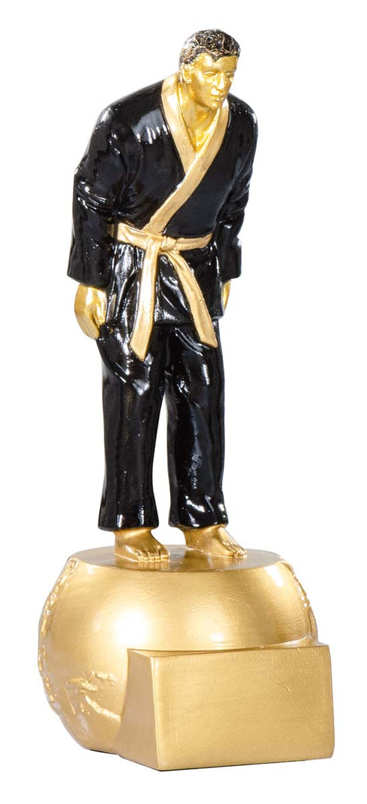 TROFEO KARATE DE RESINA DORADO Y NEGRO