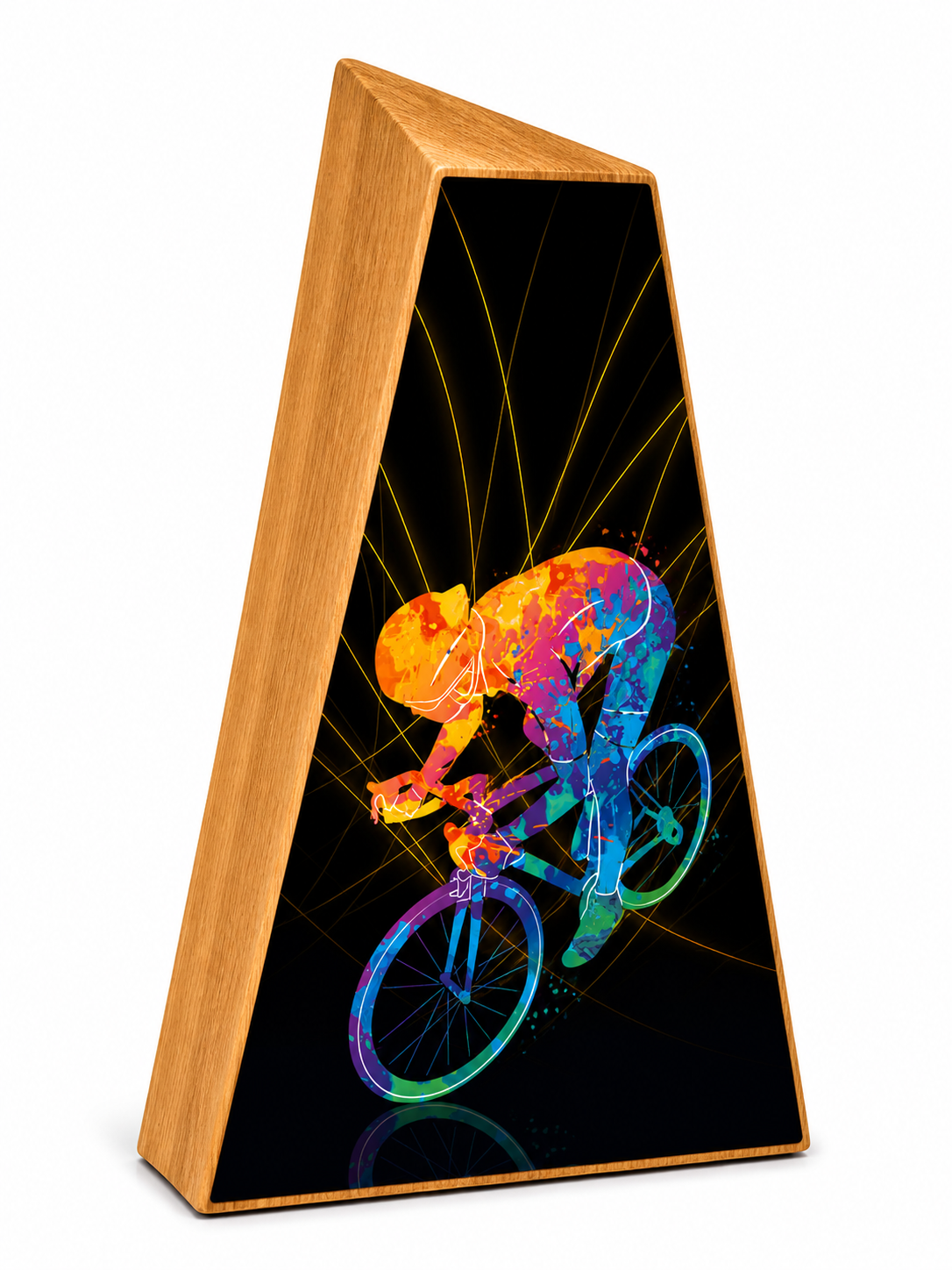 TROFEO CICLISMO DE MADERA DE TECA