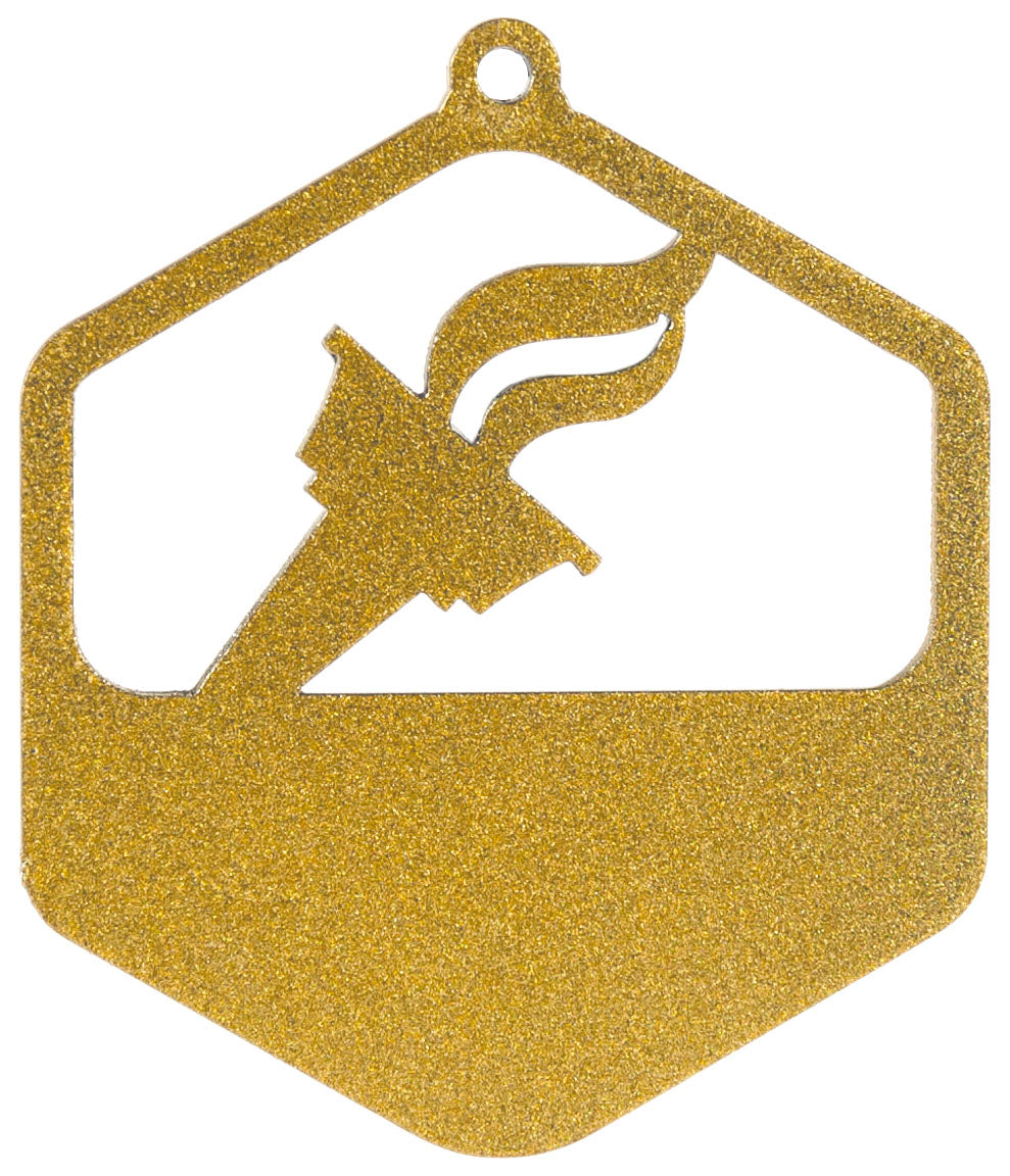 MEDALLA DE METAL HEXAGONAL