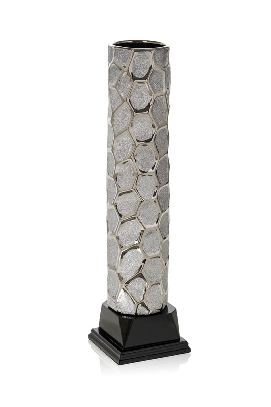 COPA CERÁMICA PLATEADA DE DISEÑO