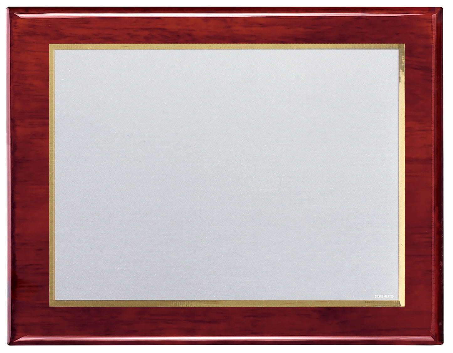 PLACA PLATA Y DORADA CON MADERA DE PIANO