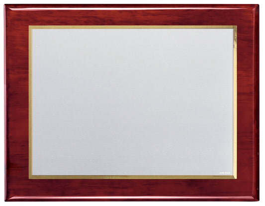 PLACA PLATA Y DORADA CON MADERA DE PIANO