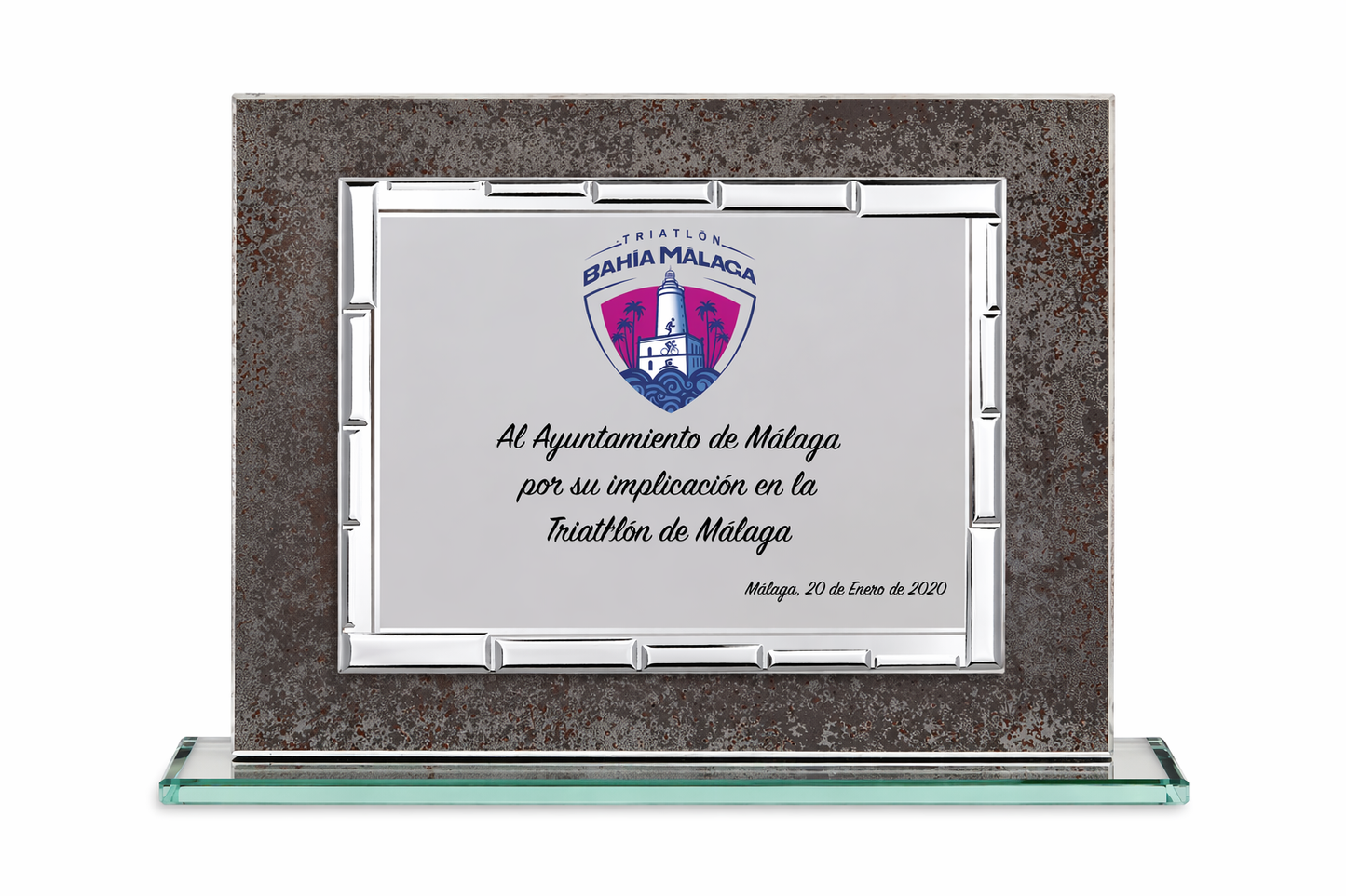 PLACA DE CRISTAL GRIS