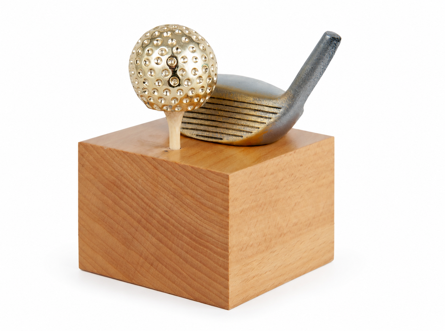 TROFEO GOLF CON PENA DE MADERA