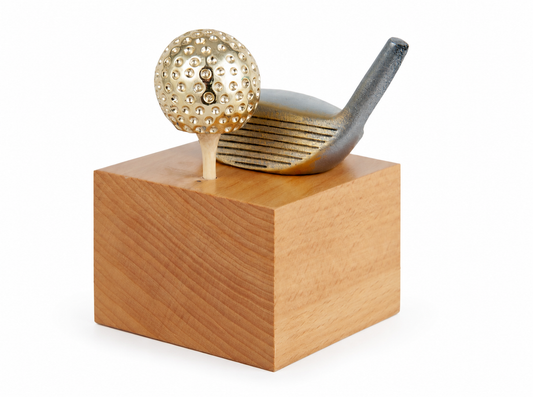 TROFEO GOLF CON PENA DE MADERA