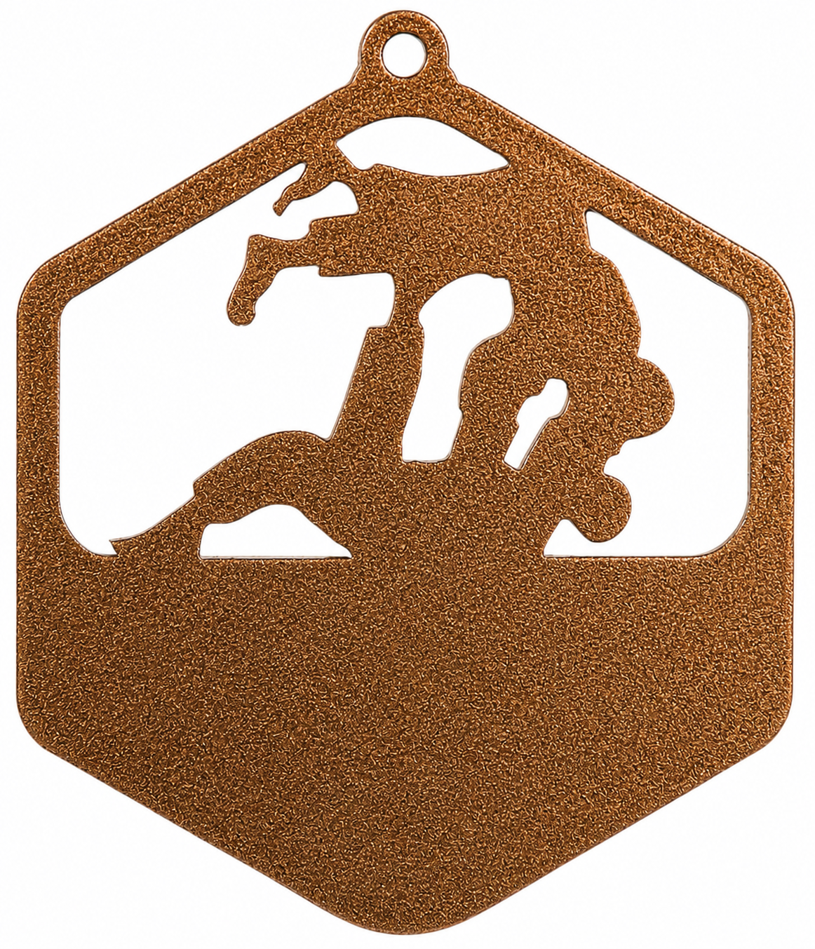 MEDALLA DE METAL HEXAGONAL