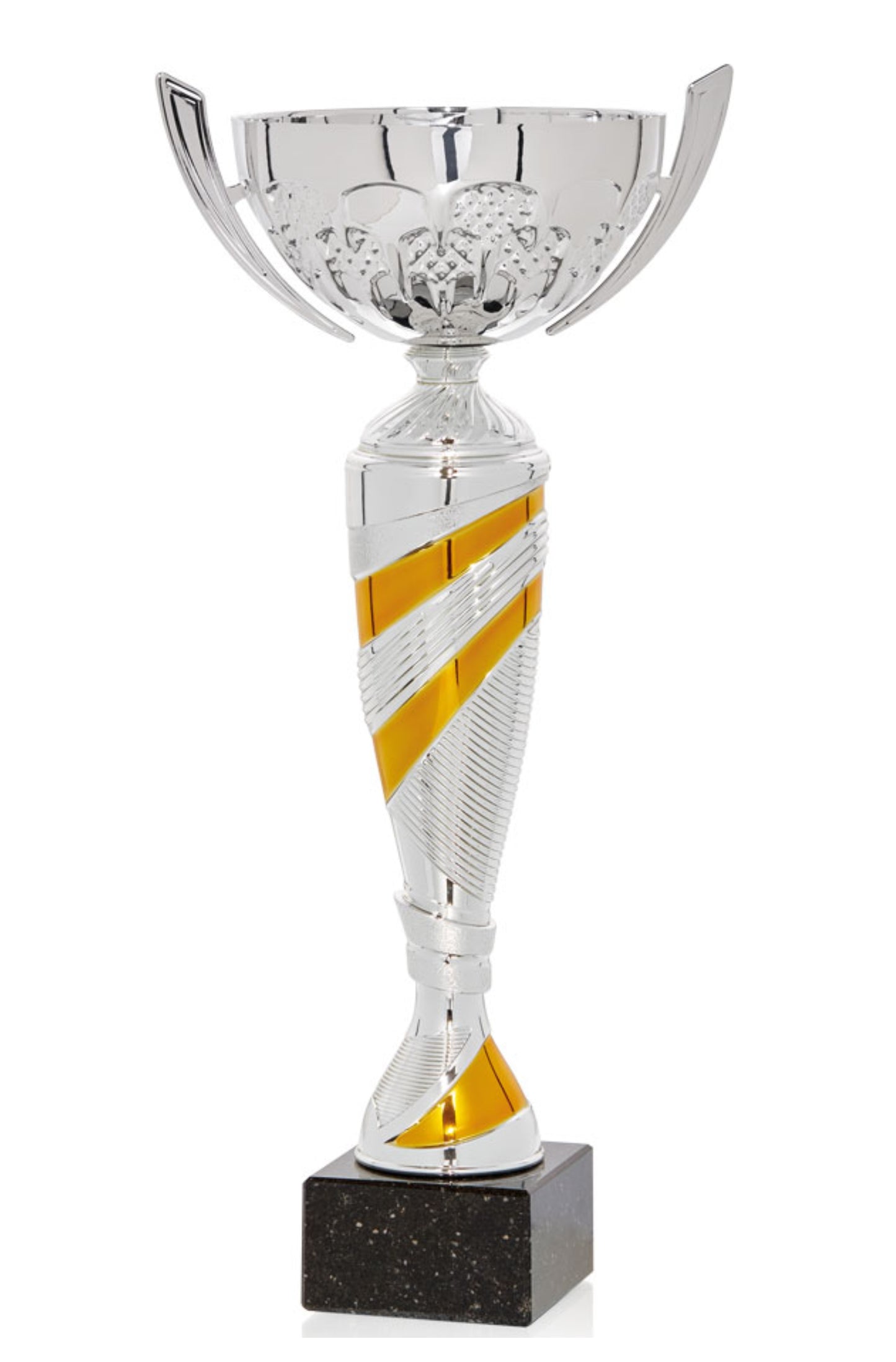 COPA PLATEADA Y AMARILLO CON ASAS