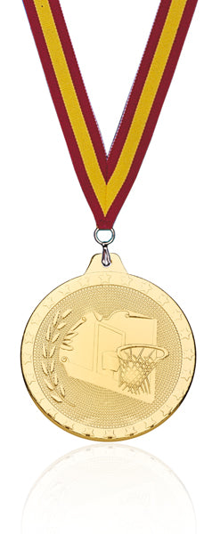 MEDALLA EN RELIEVE ∅50MM BÁSQUET