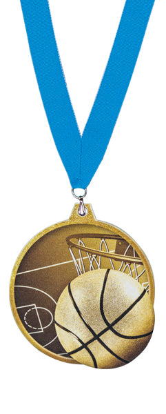MEDALLA DE MADERA BALONCESTO