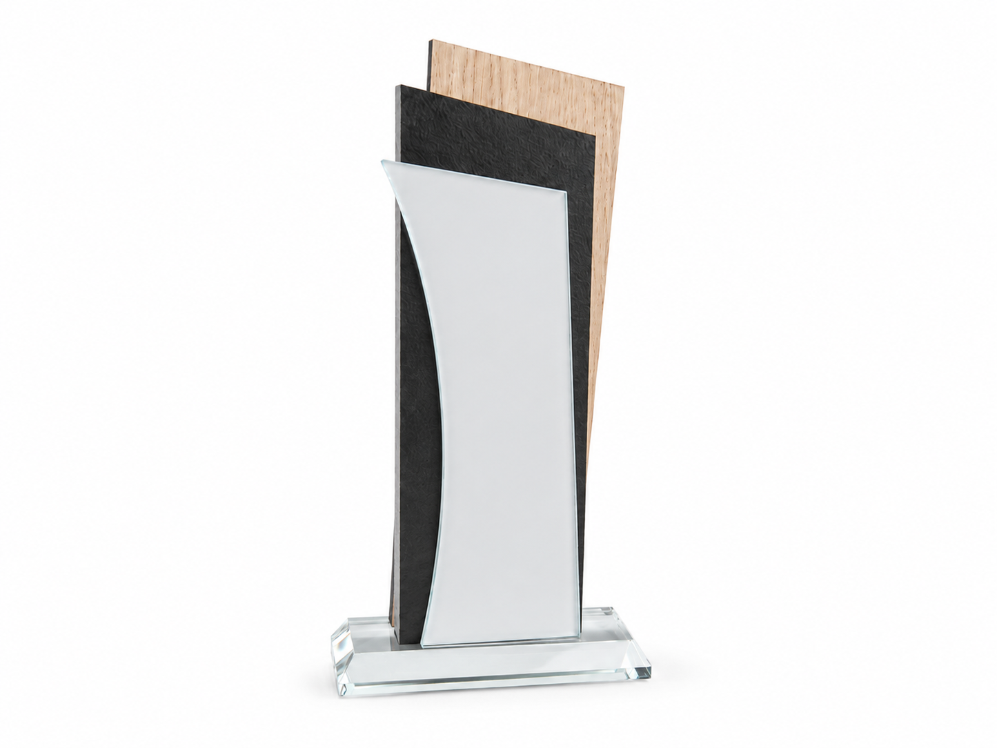 TROFEO PIZARRA, MADERA Y CRISTAL